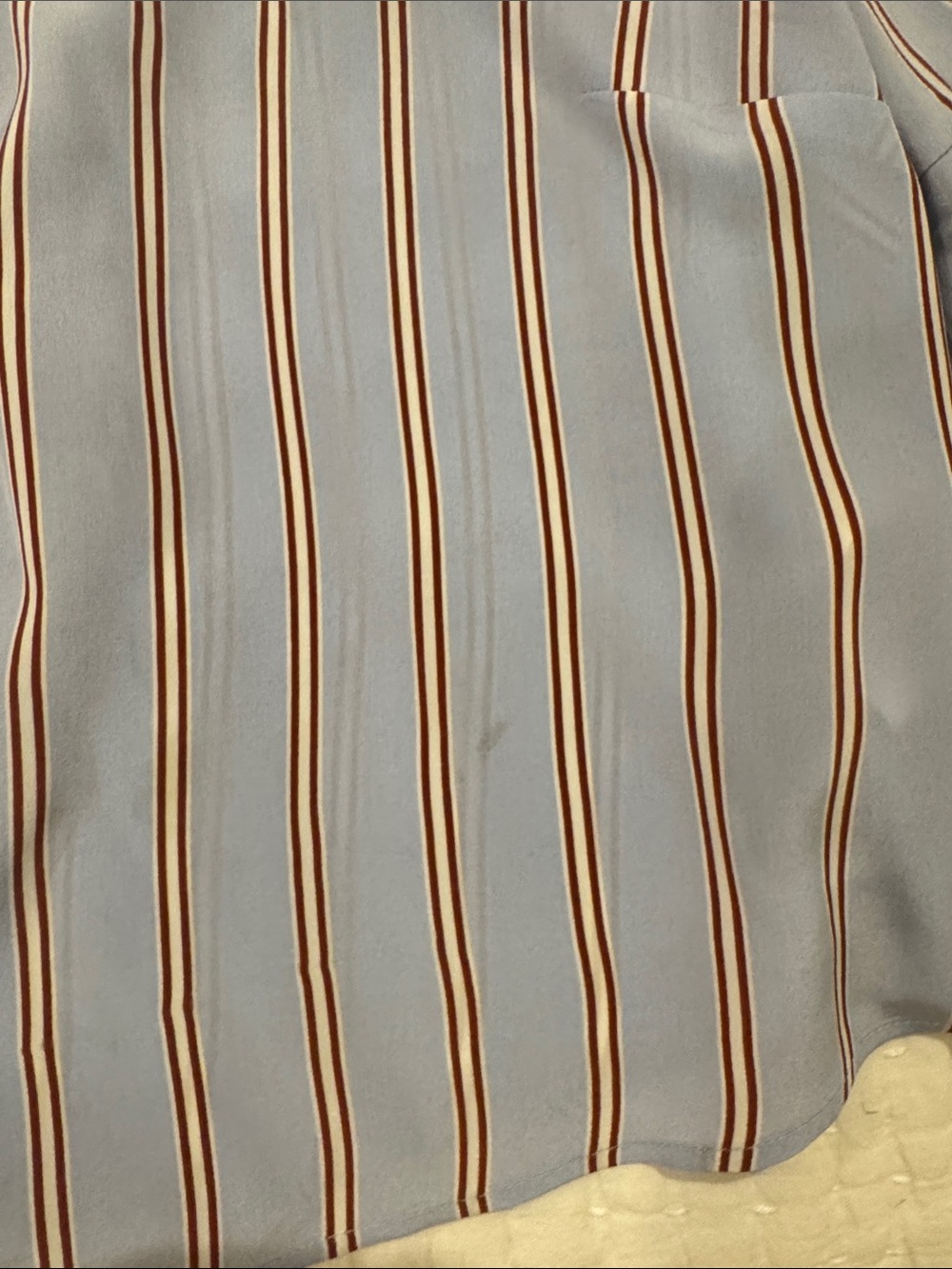 Frame Sky Blue Striped Button-Front Blouse with Ruffle Sleeves - Picture 3 of 4